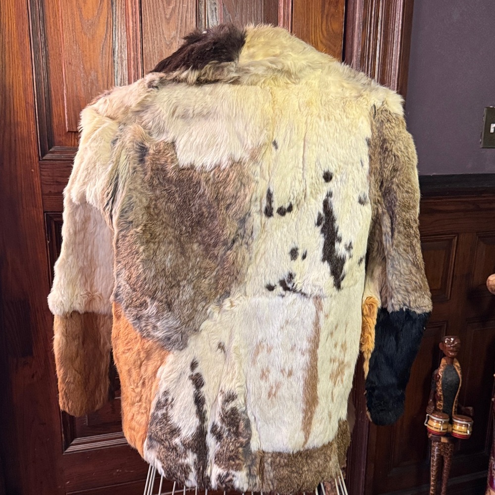 Vintage Patchwork Rabbit Fur Jacket - image 2